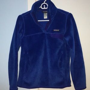 Patagonia blue fleece crewneck